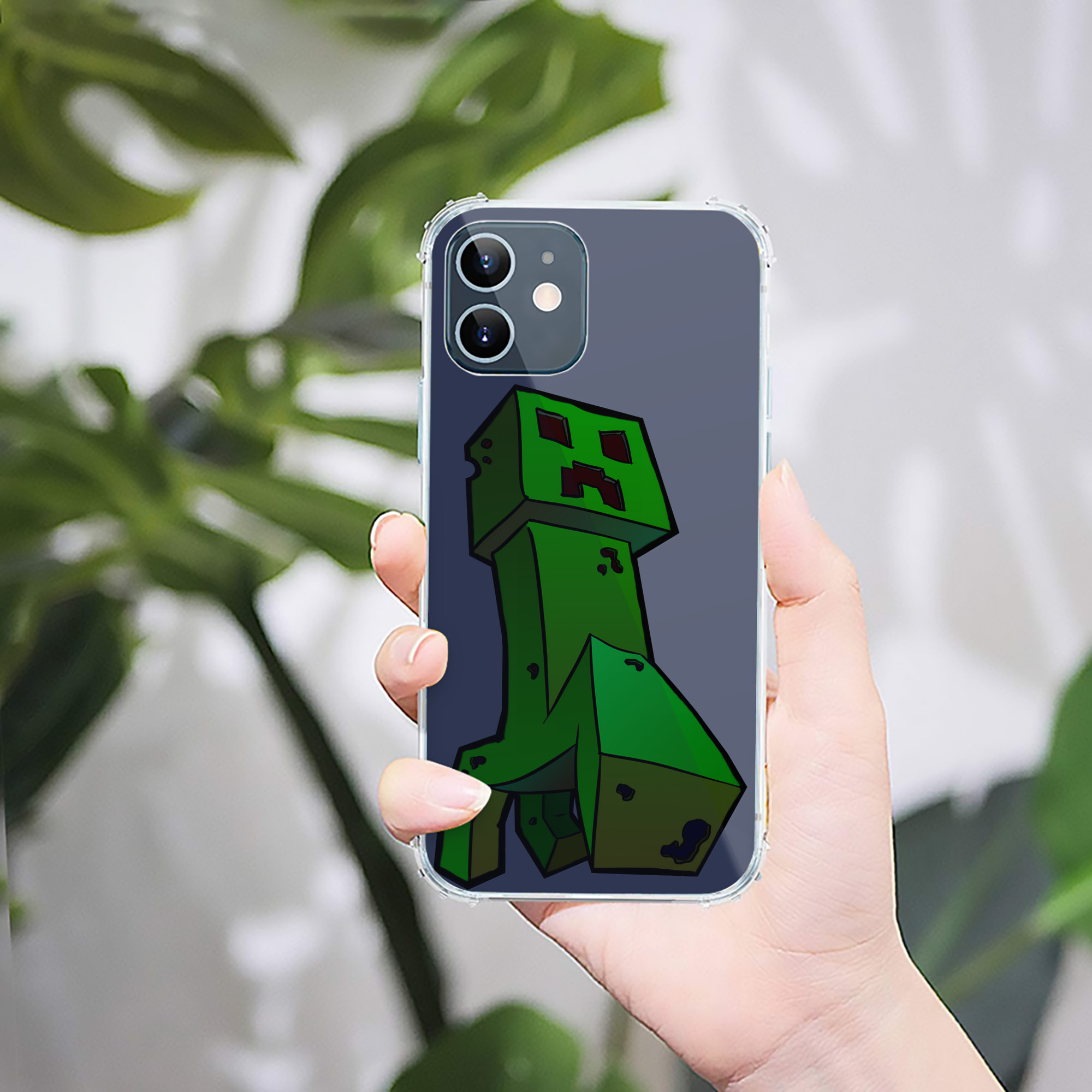 （画像用） マインクラフト ブロックの世界 Minecraft MC Block world 【iPhone 12シリーズ対応】透明スマホケース（クリアソフトケース）